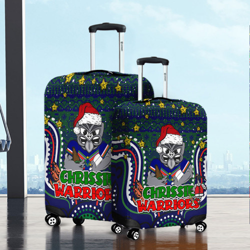New Zealand Warriors Christmas Custom Luggage Cover - Christmas Knit Patterns Vintage Jersey Ugly Luggage Cover