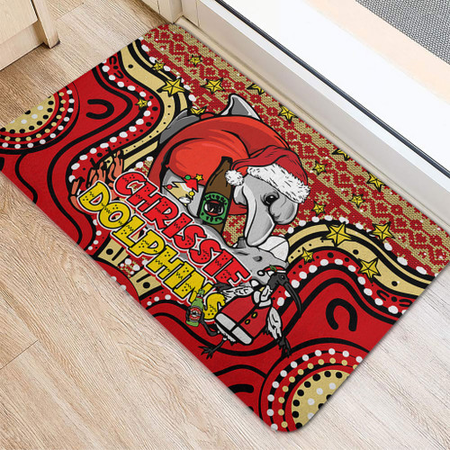 Redcliffe Dolphins Christmas Custom Doormat - Christmas Knit Patterns Vintage Jersey Ugly Doormat Redcliffe Dolphins Christmas Custom Doormat - Christmas Knit Patterns Vintage Jersey Ugly Doormat