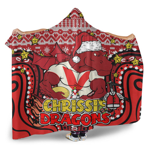 St. George Illawarra Dragons Christmas Custom Hooded Blanket - Christmas Knit Patterns Vintage Jersey Ugly Hooded Blanket St. George Illawarra Dragons Christmas Custom Hooded Blanket - Christmas Knit Patterns Vintage Jersey Ugly Hooded Blanket