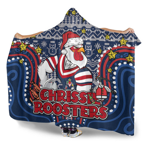 Sydney Roosters Christmas Custom Hooded Blanket - Christmas Knit Patterns Vintage Jersey Ugly Hooded Blanket Sydney Roosters Christmas Custom Hooded Blanket - Christmas Knit Patterns Vintage Jersey Ugly Hooded Blanket
