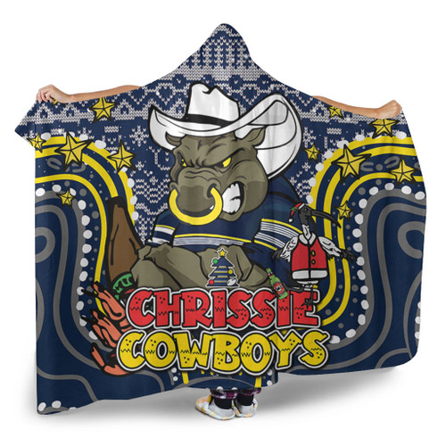 North Queensland Cowboys Christmas Custom Hooded Blanket - Christmas Knit Patterns Vintage Jersey Ugly Hooded Blanket North Queensland Cowboys Christmas Custom Hooded Blanket - Christmas Knit Patterns Vintage Jersey Ugly Hooded Blanket