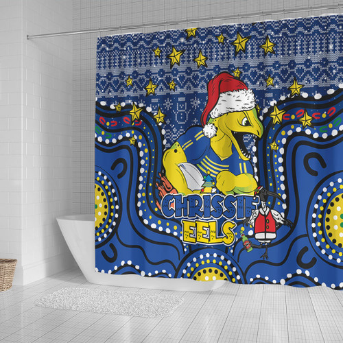 Parramatta Eels Christmas Custom Shower Curtain - Christmas Knit Patterns Vintage Jersey Ugly Shower Curtain Parramatta Eels Christmas Custom Shower Curtain - Christmas Knit Patterns Vintage Jersey Ugly Shower Curtain