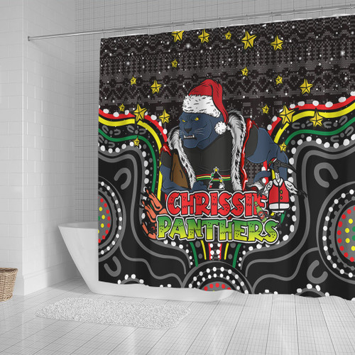 Penrith Panthers Christmas Custom Shower Curtain - Christmas Knit Patterns Vintage Jersey Ugly Shower Curtain Penrith Panthers Christmas Custom Shower Curtain - Christmas Knit Patterns Vintage Jersey Ugly Shower Curtain
