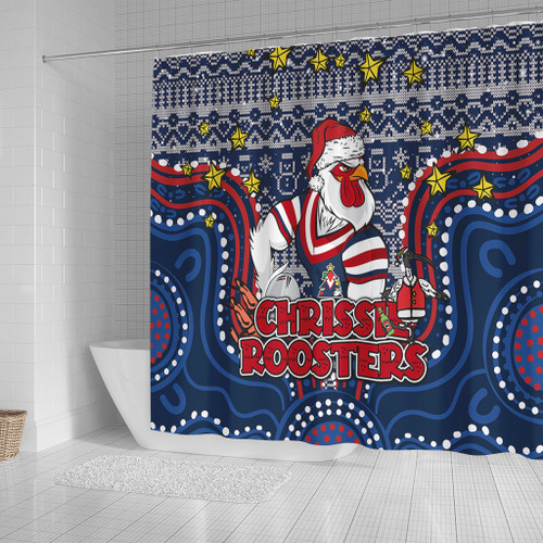 Sydney Roosters Christmas Custom Shower Curtain - Christmas Knit Patterns Vintage Jersey Ugly Shower Curtain Sydney Roosters Christmas Custom Shower Curtain - Christmas Knit Patterns Vintage Jersey Ugly Shower Curtain