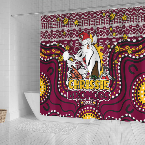 Brisbane Broncos Christmas Custom Shower Curtain - Christmas Knit Patterns Vintage Jersey Ugly Shower Curtain Brisbane Broncos Christmas Custom Shower Curtain - Christmas Knit Patterns Vintage Jersey Ugly Shower Curtain