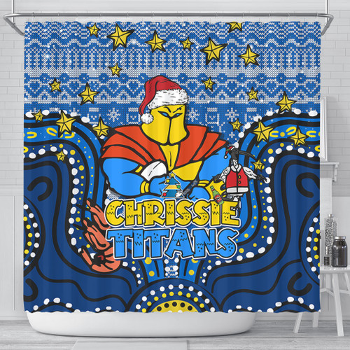 Gold Coast Titans Christmas Custom Shower Curtain - Christmas Knit Patterns Vintage Jersey Ugly Shower Curtain Gold Coast Titans Christmas Custom Shower Curtain - Christmas Knit Patterns Vintage Jersey Ugly Shower Curtain