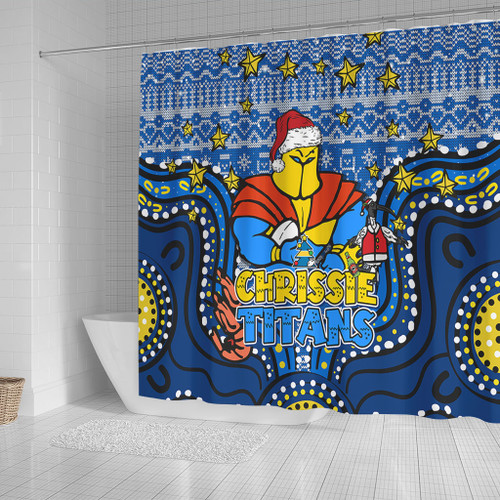 Gold Coast Titans Christmas Custom Shower Curtain - Christmas Knit Patterns Vintage Jersey Ugly Shower Curtain Gold Coast Titans Christmas Custom Shower Curtain - Christmas Knit Patterns Vintage Jersey Ugly Shower Curtain