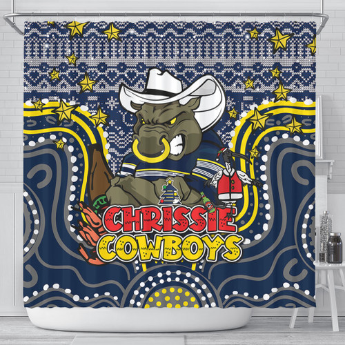 North Queensland Cowboys Christmas Custom Shower Curtain - Christmas Knit Patterns Vintage Jersey Ugly Shower Curtain North Queensland Cowboys Christmas Custom Shower Curtain - Christmas Knit Patterns Vintage Jersey Ugly Shower Curtain