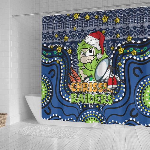 Canberra Raiders Christmas Custom Shower Curtain - Christmas Knit Patterns Vintage Jersey Ugly Shower Curtain Canberra Raiders Christmas Custom Shower Curtain - Christmas Knit Patterns Vintage Jersey Ugly Shower Curtain