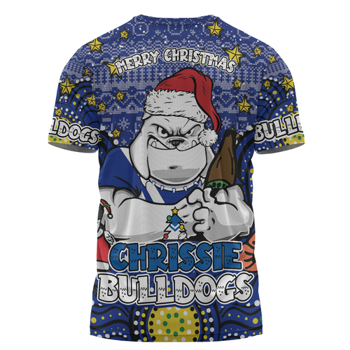 Canterbury-Bankstown Bulldogs Christmas Custom T-Shirt - Christmas Knit Patterns Vintage Jersey Ugly T-Shirt