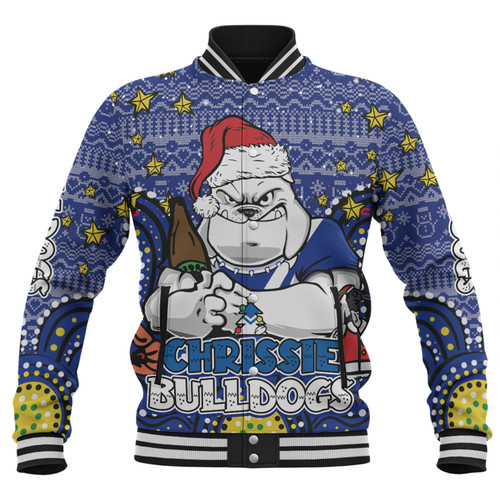 Canterbury-Bankstown Bulldogs Christmas Custom Baseball Jacket - Christmas Knit Patterns Vintage Jersey Ugly Baseball Jacket