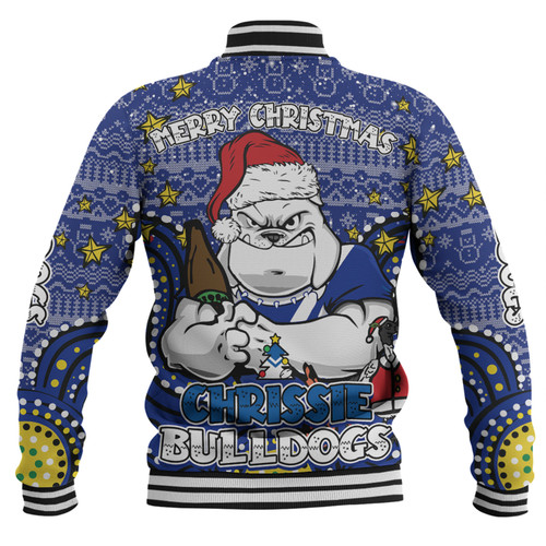 Canterbury-Bankstown Bulldogs Christmas Custom Baseball Jacket - Christmas Knit Patterns Vintage Jersey Ugly Baseball Jacket