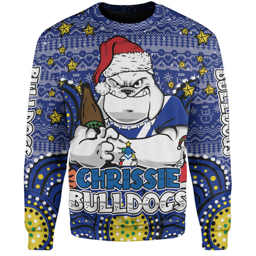 Canterbury-Bankstown Bulldogs Christmas Custom Sweatshirt - Christmas Knit Patterns Vintage Jersey Ugly Sweatshirt