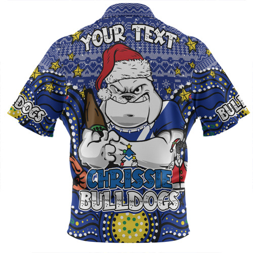 Canterbury-Bankstown Bulldogs Christmas Custom Zip Polo Shirt - Christmas Knit Patterns Vintage Jersey Ugly Zip Polo Shirt