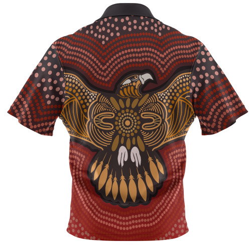 Australia Eagle Aboriginal Polo Shirt - Aboriginal Dot Art With Eagle Flying Polo Shirt Australia Eagle Aboriginal Polo Shirt - Aboriginal Dot Art With Eagle Flying Polo Shirt