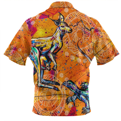 Australia Kangaroo Aboriginal Hawaiian Shirt - Australia Kangaroo And Goanna Hawaiian Shirt Australia Kangaroo Aboriginal Hawaiian Shirt - Australia Kangaroo And Goanna Hawaiian Shirt