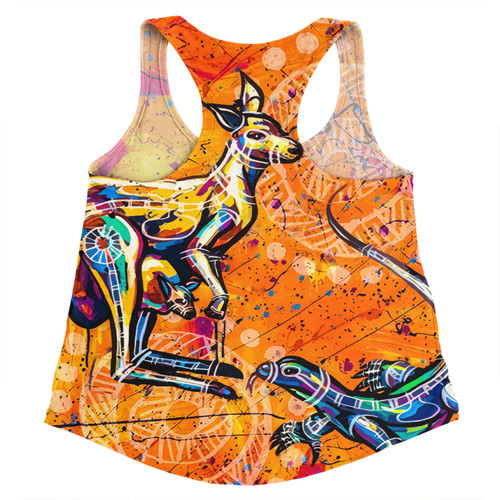 Australia Kangaroo Aboriginal Women Racerback Singlet - Australia Kangaroo And Goanna Women Racerback Singlet Australia Kangaroo Aboriginal Women Racerback Singlet - Australia Kangaroo And Goanna Women Racerback Singlet