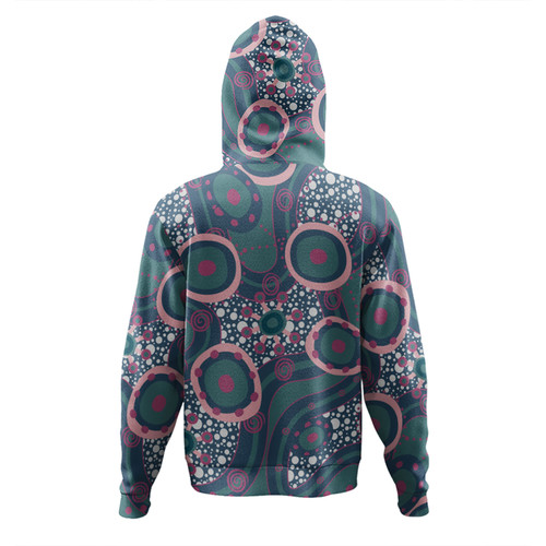 Australia Aboriginal Hoodie - Green Aboriginal Dot Art Inspired Hoodie Australia Aboriginal Hoodie - Green Aboriginal Dot Art Inspired Hoodie