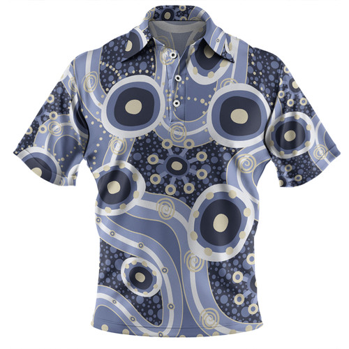 Australia Aboriginal Polo Shirt - Purple Aboriginal Dot Art Inspired Polo Shirt