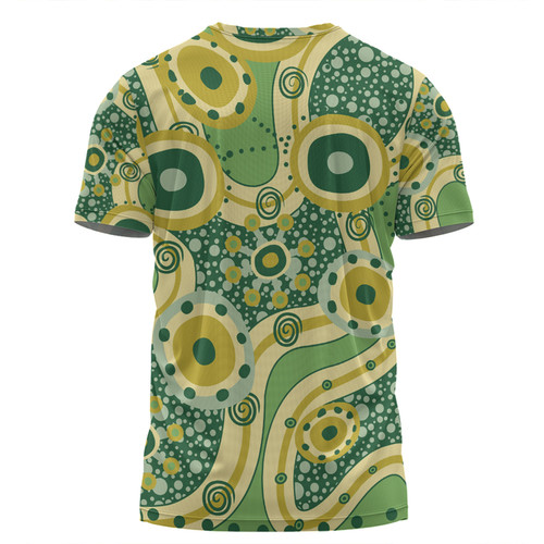 Australia Aboriginal T-shirt - Yellow Aboriginal Dot Art Inspired T-shirt Australia Aboriginal T-shirt - Yellow Aboriginal Dot Art Inspired T-shirt