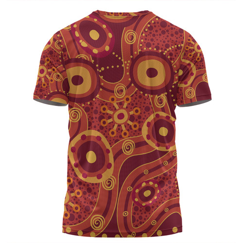 Australia Aboriginal T-shirt - Red Aboriginal Dot Art Inspired T-shirt Australia Aboriginal T-shirt - Red Aboriginal Dot Art Inspired T-shirt