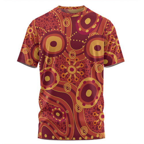 Australia Aboriginal T-shirt - Red Aboriginal Dot Art Inspired T-shirt