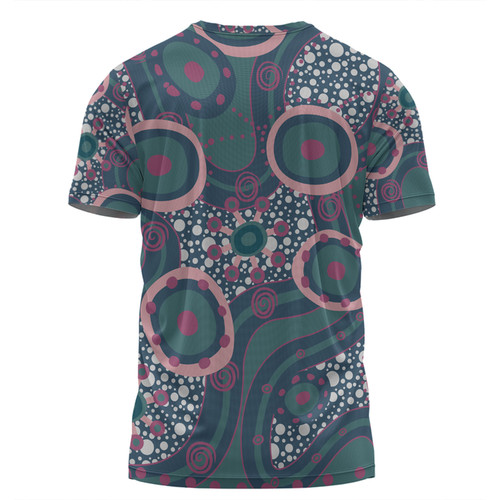 Australia Aboriginal T-shirt - Green Aboriginal Dot Art Inspired T-shirt Australia Aboriginal T-shirt - Green Aboriginal Dot Art Inspired T-shirt