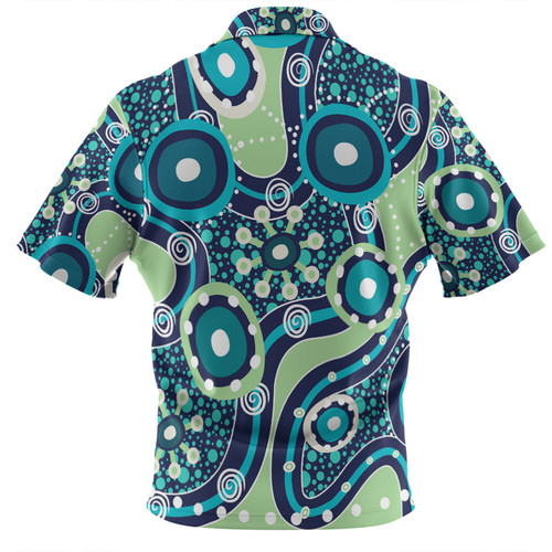 Australia Aboriginal Hawaiian Shirt - Blue Aboriginal Dot Art Inspired Hawaiian Shirt Australia Aboriginal Hawaiian Shirt - Blue Aboriginal Dot Art Inspired Hawaiian Shirt