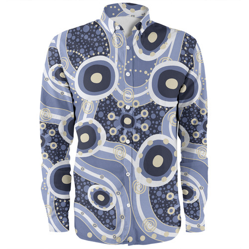 Australia Aboriginal Long Sleeve Shirt - Purple Aboriginal Dot Art Inspired Long Sleeve Shirt