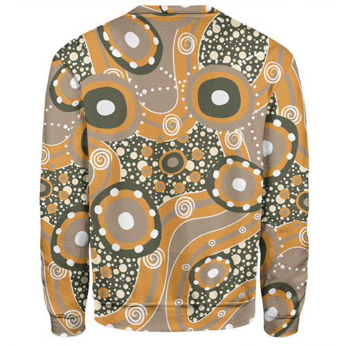 Australia Aboriginal Sweatshirt - Orange Aboriginal Dot Art Inspired Sweatshirt Australia Aboriginal Sweatshirt - Orange Aboriginal Dot Art Inspired Sweatshirt