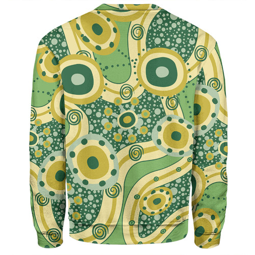 Australia Aboriginal Sweatshirt - Yellow Aboriginal Dot Art Inspired Sweatshirt Australia Aboriginal Sweatshirt - Yellow Aboriginal Dot Art Inspired Sweatshirt