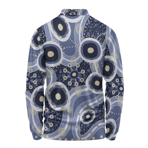 Australia Aboriginal Long Sleeve Polo Shirt - Purple Aboriginal Dot Art Inspired Long Sleeve Polo Shirt Australia Aboriginal Long Sleeve Polo Shirt - Purple Aboriginal Dot Art Inspired Long Sleeve Polo Shirt