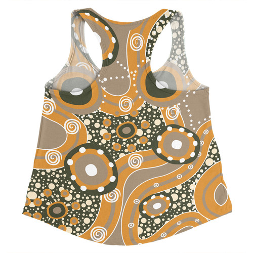 Australia Aboriginal Women Racerback Singlet - Orange Aboriginal Dot Art Inspired Women Racerback Singlet Australia Aboriginal Women Racerback Singlet - Orange Aboriginal Dot Art Inspired Women Racerback Singlet