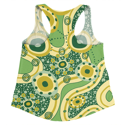 Australia Aboriginal Women Racerback Singlet - Yellow Aboriginal Dot Art Inspired Women Racerback Singlet Australia Aboriginal Women Racerback Singlet - Yellow Aboriginal Dot Art Inspired Women Racerback Singlet