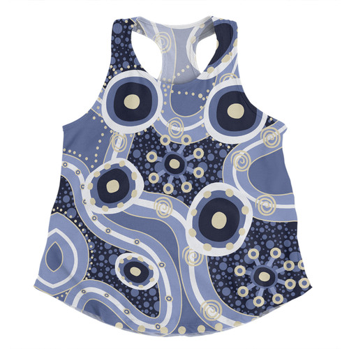 Australia Aboriginal Women Racerback Singlet - Purple Aboriginal Dot Art Inspired Women Racerback Singlet