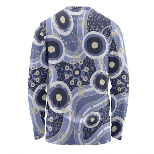 Australia Aboriginal Long Sleeve T-shirt - Purple Aboriginal Dot Art Inspired Long Sleeve T-shirt Australia Aboriginal Long Sleeve T-shirt - Purple Aboriginal Dot Art Inspired Long Sleeve T-shirt