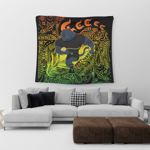 Penrith Panthers Torres Strait Islands Tapestry - Torres Strait Islanders Patterns with Penrith Panthers Tapestry Penrith Panthers Torres Strait Islands Tapestry - Torres Strait Islanders Patterns with Penrith Panthers Tapestry
