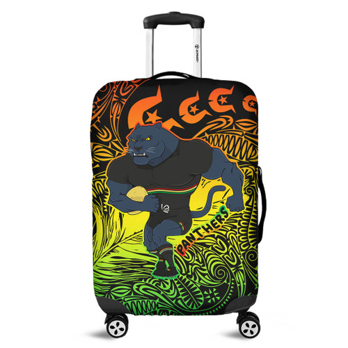 Penrith Panthers Torres Strait Islands Luggage Cover - Torres Strait Islanders Patterns with Penrith Panthers Luggage Cover Penrith Panthers Torres Strait Islands Luggage Cover - Torres Strait Islanders Patterns with Penrith Panthers Luggage Cover