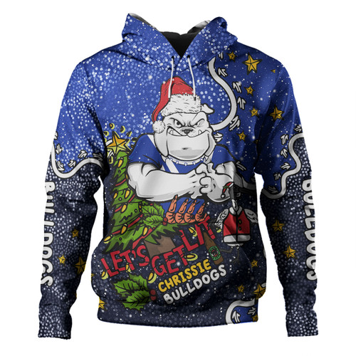 Canterbury-Bankstown Bulldogs Christmas Custom Hoodie - Let's Get Lit Chrisse Pressie Hoodie