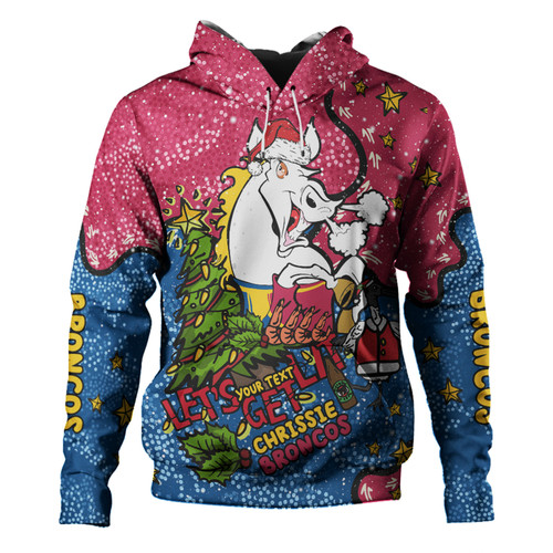 Brisbane Broncos Christmas Custom Hoodie - Let's Get Lit Chrisse Pressie Hoodie Brisbane Broncos Christmas Custom Hoodie - Let's Get Lit Chrisse Pressie Hoodie