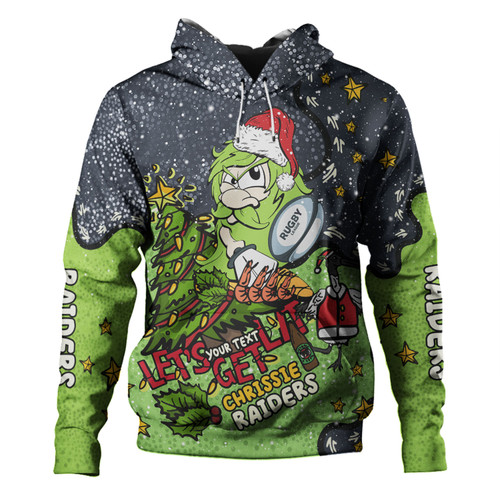 Canberra Raiders Christmas Custom Hoodie - Let's Get Lit Chrisse Pressie Hoodie