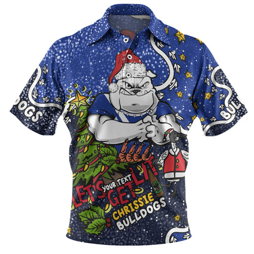 Canterbury-Bankstown Bulldogs Christmas Custom Polo Shirt - Let's Get Lit Chrisse Pressie Polo Shirt Canterbury-Bankstown Bulldogs Christmas Custom Polo Shirt - Let's Get Lit Chrisse Pressie Polo Shirt