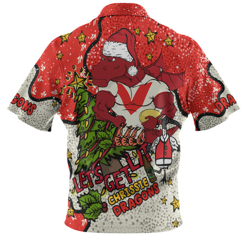 St. George Illawarra Dragons Christmas Custom Polo Shirt - Let's Get Lit Chrisse Pressie Polo Shirt St. George Illawarra Dragons Christmas Custom Polo Shirt - Let's Get Lit Chrisse Pressie Polo Shirt