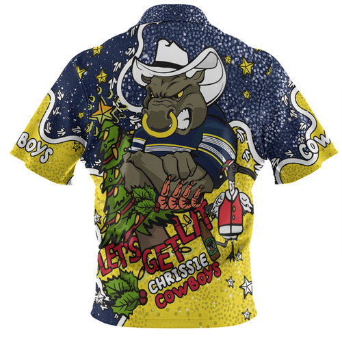 North Queensland Cowboys Christmas Custom Polo Shirt - Let's Get Lit Chrisse Pressie Polo Shirt North Queensland Cowboys Christmas Custom Polo Shirt - Let's Get Lit Chrisse Pressie Polo Shirt