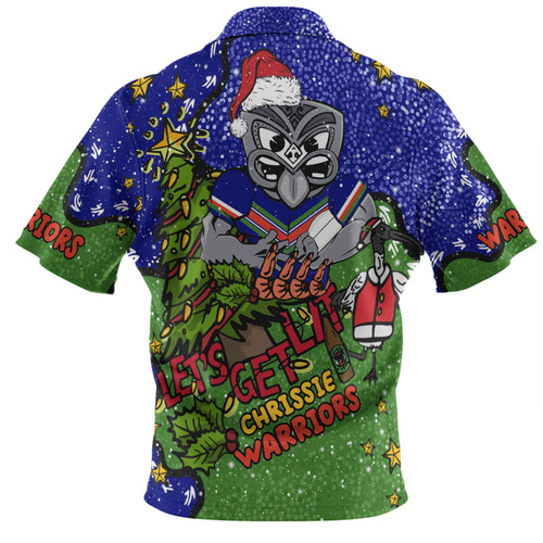 New Zealand Warriors Christmas Custom Polo Shirt - Let's Get Lit Chrisse Pressie Polo Shirt New Zealand Warriors Christmas Custom Polo Shirt - Let's Get Lit Chrisse Pressie Polo Shirt