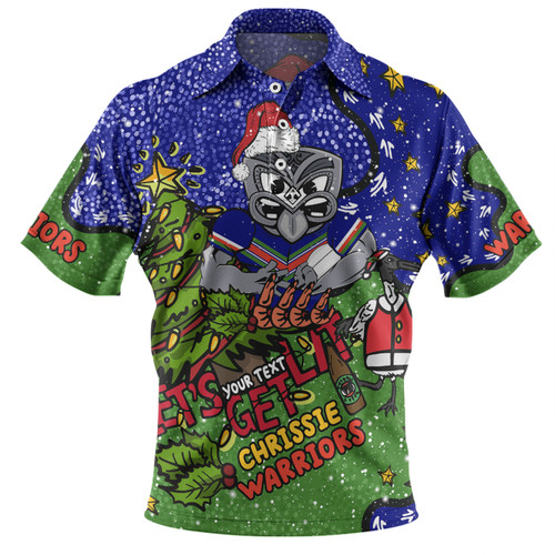 New Zealand Warriors Christmas Custom Polo Shirt - Let's Get Lit Chrisse Pressie Polo Shirt New Zealand Warriors Christmas Custom Polo Shirt - Let's Get Lit Chrisse Pressie Polo Shirt