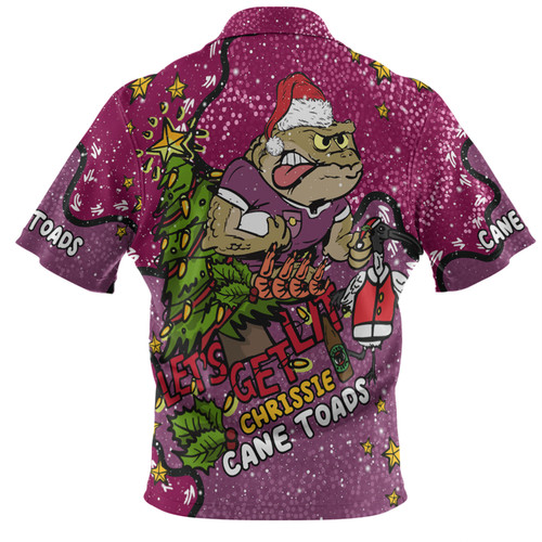 Queensland Cane Toads Christmas Custom Polo Shirt - Let's Get Lit Chrisse Pressie Polo Shirt Queensland Cane Toads Christmas Custom Polo Shirt - Let's Get Lit Chrisse Pressie Polo Shirt