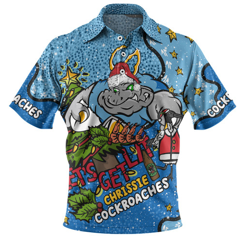 New South Wales Cockroaches Christmas Custom Polo Shirt - Let's Get Lit Chrisse Pressie Polo Shirt
