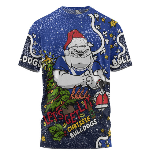 Canterbury-Bankstown Bulldogs Christmas Custom T-Shirt - Let's Get Lit Chrisse Pressie T-Shirt