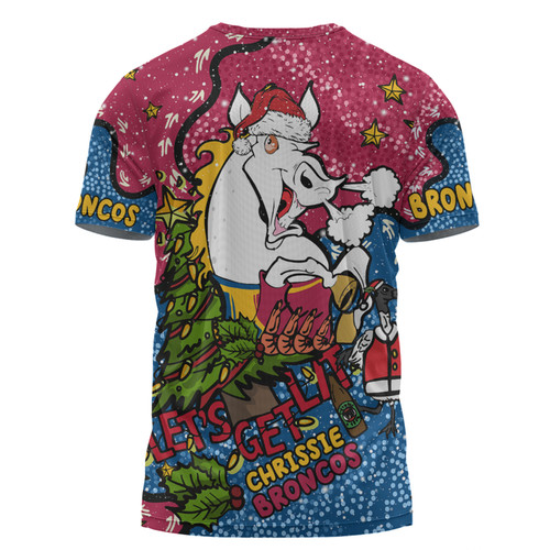 Brisbane Broncos Christmas Custom T-shirt - Let's Get Lit Chrisse Pressie T-shirt Brisbane Broncos Christmas Custom T-shirt - Let's Get Lit Chrisse Pressie T-shirt
